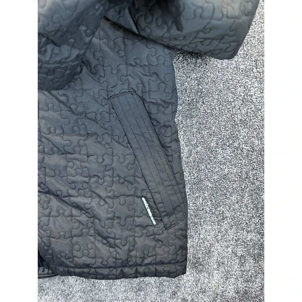 Volcom Thermonite Jacket Womens S Faux Puzzle Print Parka Hooded‎ Snow Black